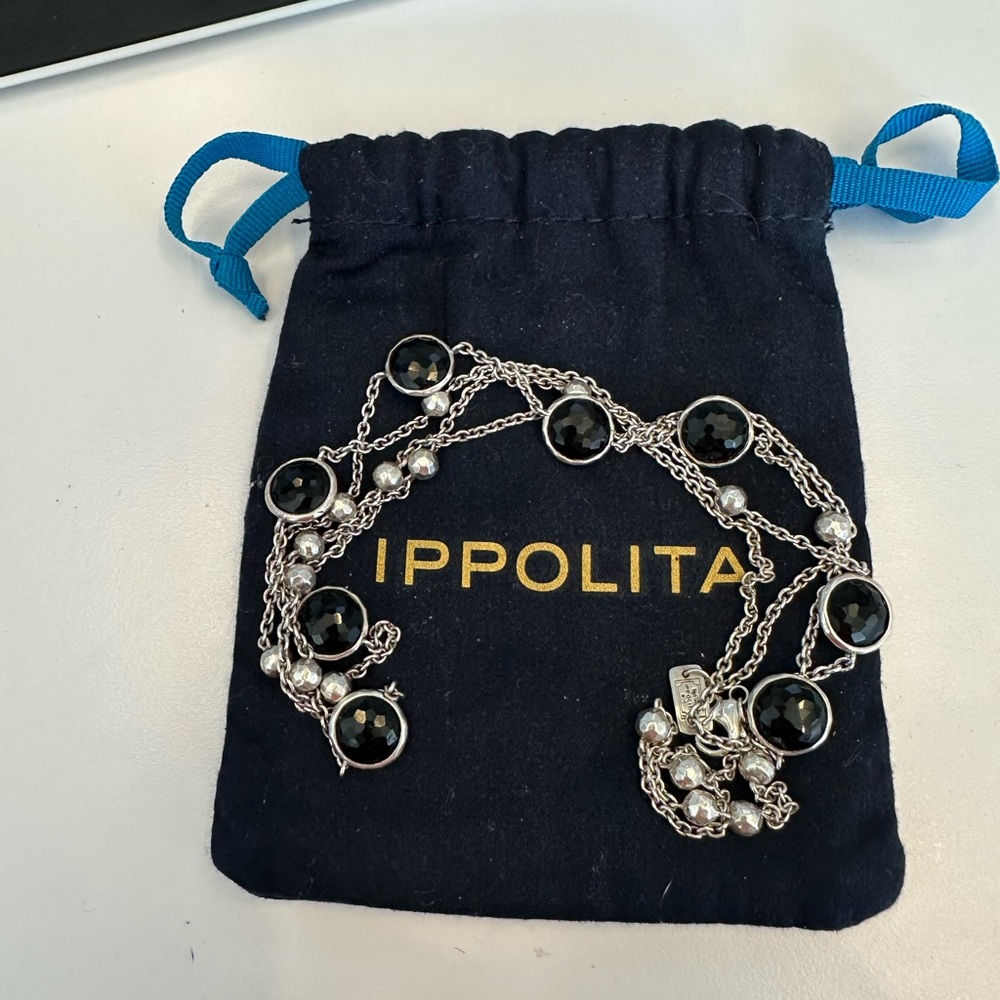 Ippolita 36” sterling silver bead and onyx necklace